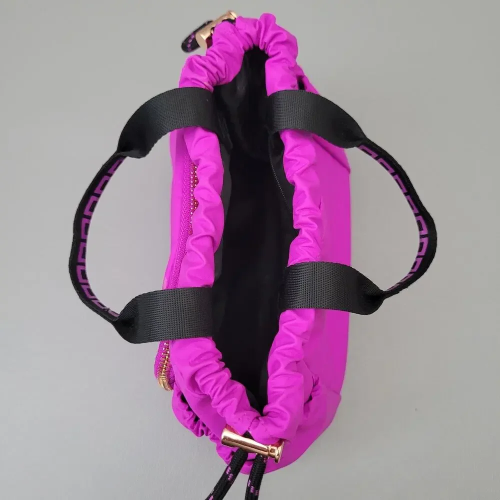 VERSACE Parfums Fuchsia Purple Nylon Mini Tote Handbag Drawstring Cosmetic Pouch